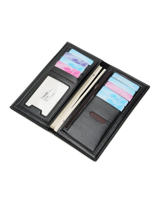 Men's Business Style Letters Print Long Wallet, Multi Card Slot Card Holder, Casual Trendy Wallet for Work & Daily Use