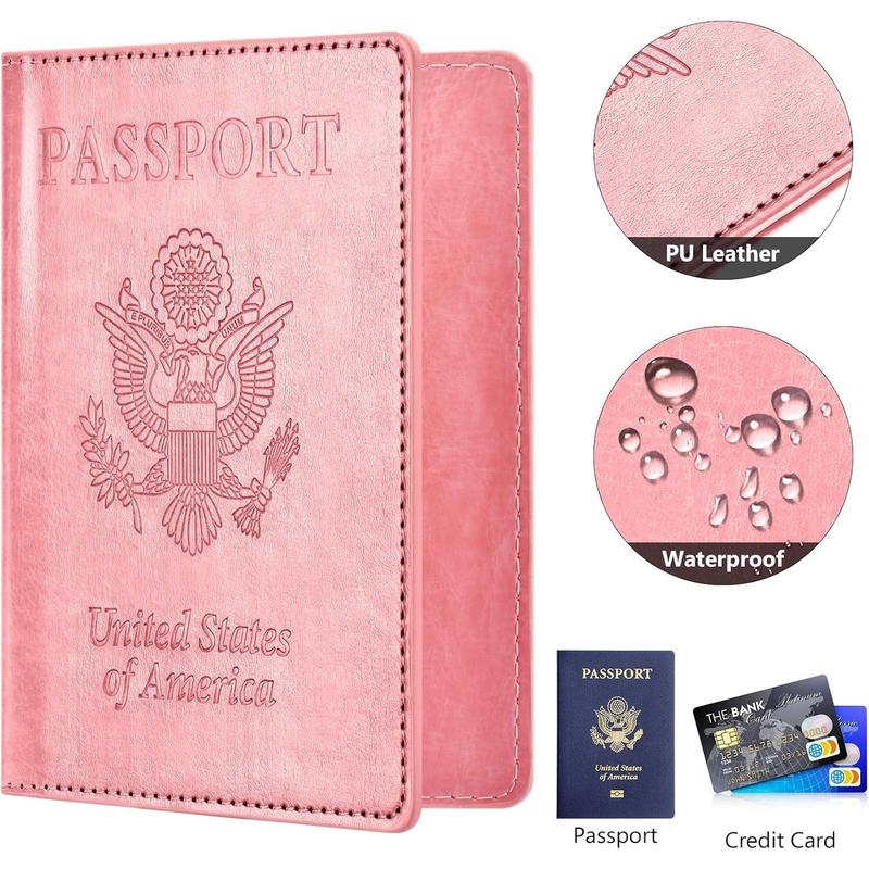 2Pack Passport Holder Wallet Cover Case, Travel Essentials for Women and Men