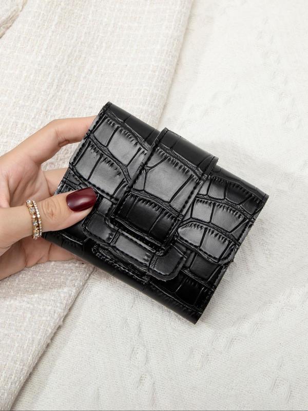 Women's Geometric Embossed Short Wallet, Fashionable Trifold Wallet for Daily Used, Casual Trendy Versatile High-quality Daily Wallet