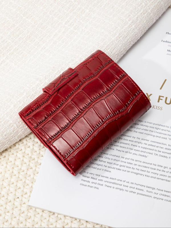 Women's Geometric Embossed Short Wallet, Fashionable Trifold Wallet for Daily Used, Casual Trendy Versatile High-quality Daily Wallet