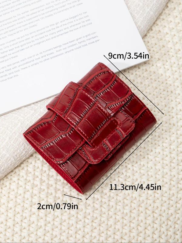 Women's Geometric Embossed Short Wallet, Fashionable Trifold Wallet for Daily Used, Casual Trendy Versatile High-quality Daily Wallet