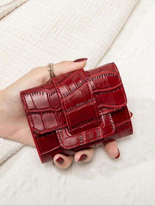 Women's Geometric Embossed Short Wallet, Fashionable Trifold Wallet for Daily Used, Casual Trendy Versatile High-quality Daily Wallet