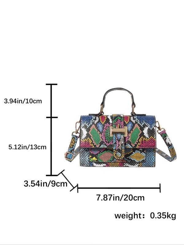 2024 New Fashionable Snakeskin Print Crossbody Bag, Casual Pu Leather Shoulder Bag for Women, Casual Trendy Versatile High-quality Daily Commuting Bag, Girl Fashionable Shopping Bag