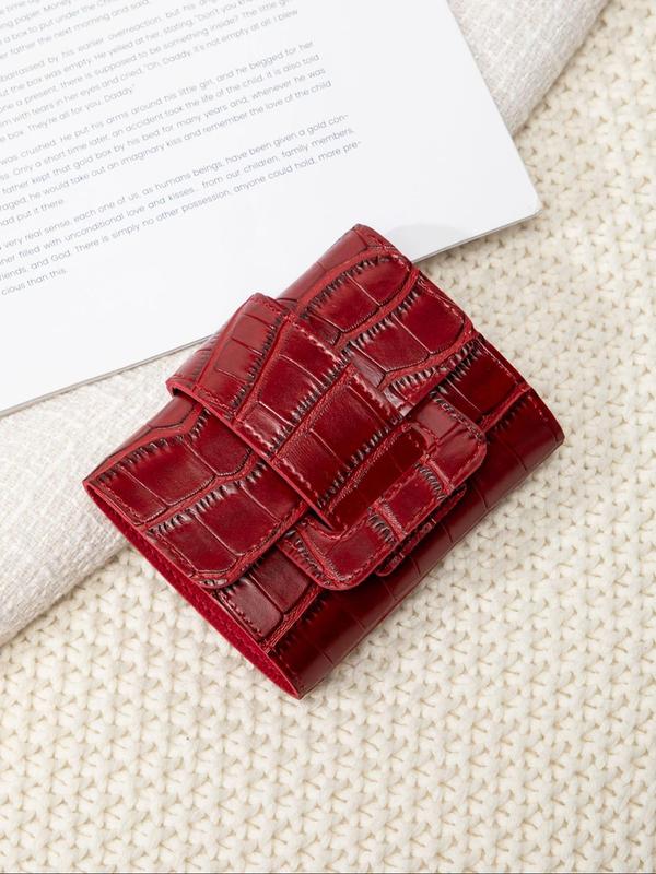 Women's Geometric Embossed Short Wallet, Fashionable Trifold Wallet for Daily Used, Casual Trendy Versatile High-quality Daily Wallet