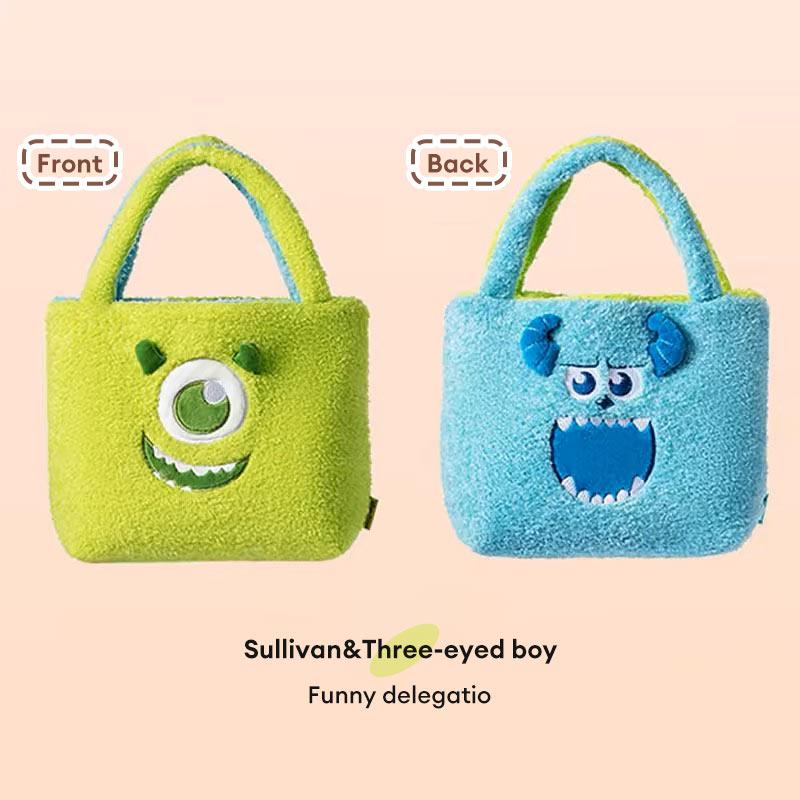 [Holiday Special]  Disney Series Furry Carnival Double Sided Plush Bag Sullivan & Bigeyes 10inches，Birthday gifts, Festive gifts,sofe School gifts