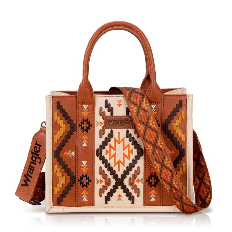 Wrangler [MegaLive] Southwestern Print Trendy Tote Durable Crossbody Bag for Commuting