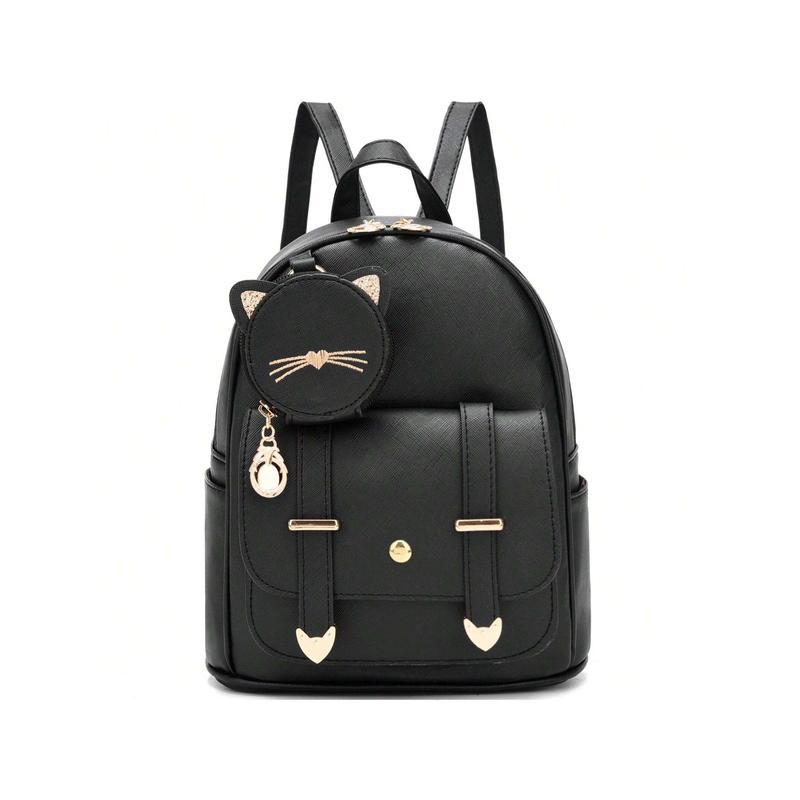 Fast deliveryWomen Fashion Backpack Mini Backpack Purse For Women Satchel Bag Cute Leather Small Backpack Purse With Kitty Purse