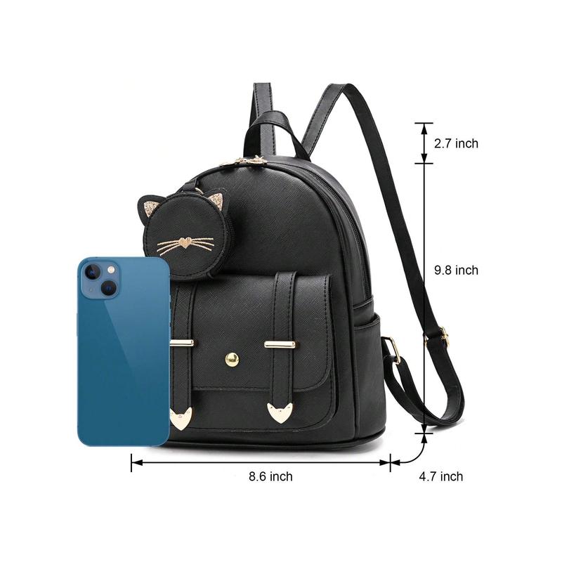 Fast deliveryWomen Fashion Backpack Mini Backpack Purse For Women Satchel Bag Cute Leather Small Backpack Purse With Kitty Purse