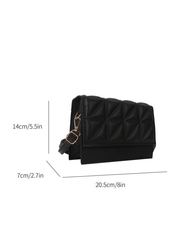 Women's Fashion Solid Color Quilted Flap Square Bag, Elegant Shoulder Bag For Daily Used, All-match Commuter Bag