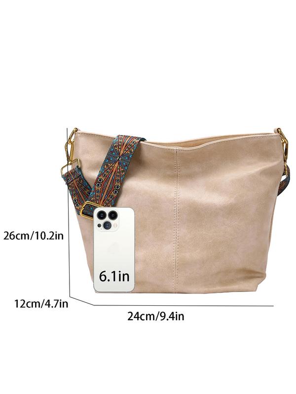 Women's Fashionable Pu Leather Crossbody Bag, Casual Versatile Ethnic Pattern Strap Shoulder Bag for Daily Used, Trendy High-quality Daily Commuting Bag, Girl Fashionable Bag