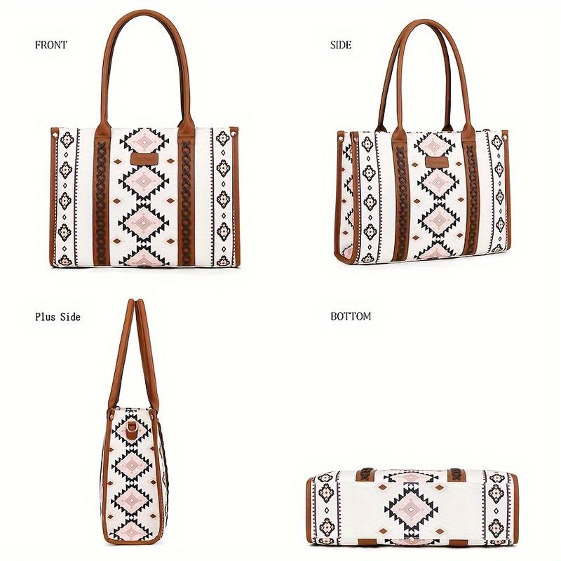 Women's Retro Handbag Western Shoulder Bag Boho Style Set Tote Bag