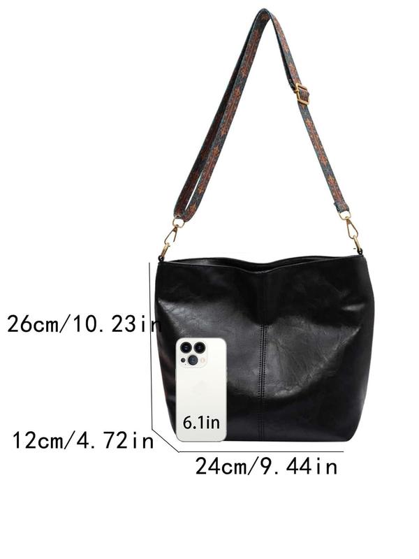 Women's Fashionable Pu Leather Crossbody Bag, Casual Versatile Ethnic Pattern Strap Shoulder Bag for Daily Used, Trendy High-quality Daily Commuting Bag, Girl Fashionable Bag