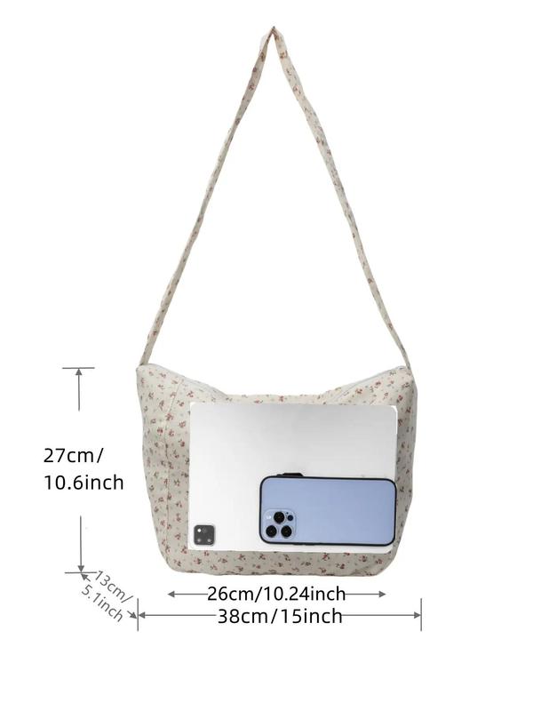 Women's Elegant Ditsy Floral Pattern Tote Bag, 2024 New Style Vintage Trendy Shoulder Bag for Girls, Fashionable Bag for Working, Dating, Party, Shopping