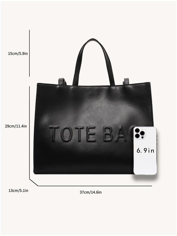 Women's Solid Color Tote Bag, Fashionable Large Capacity Shoulder Bag for Work & Daily Used, Casual Trendy Versatile High-quality Daily Commuting Bag