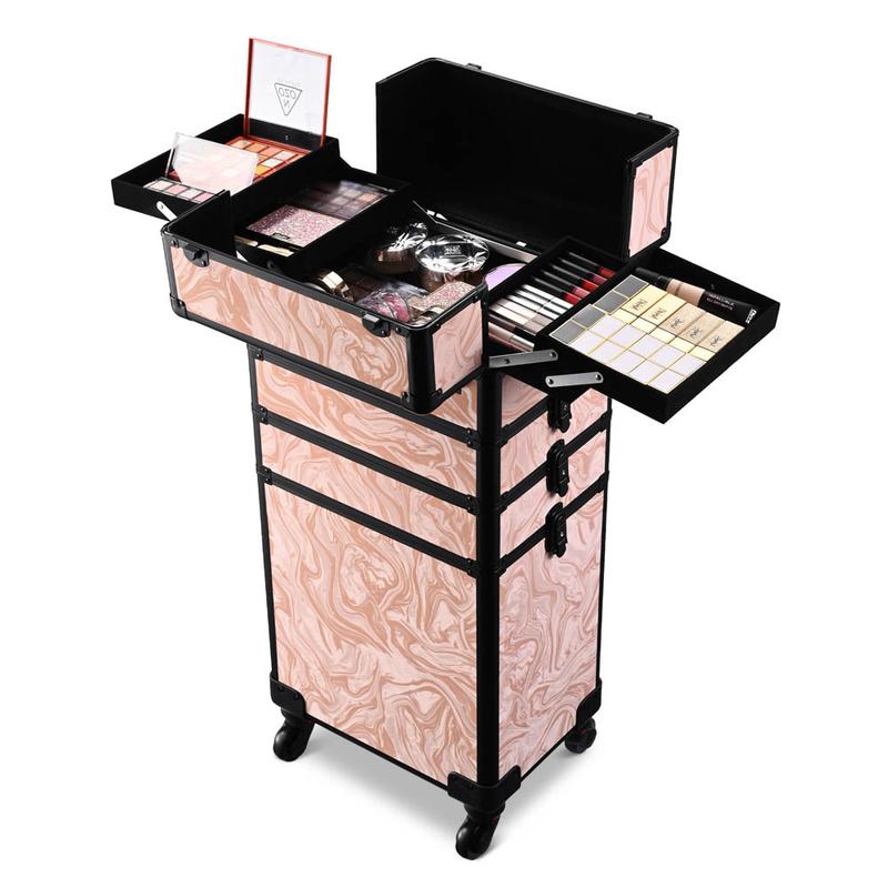 Byootique Portable Manicure Table+4in1 Rolling Makeup Case