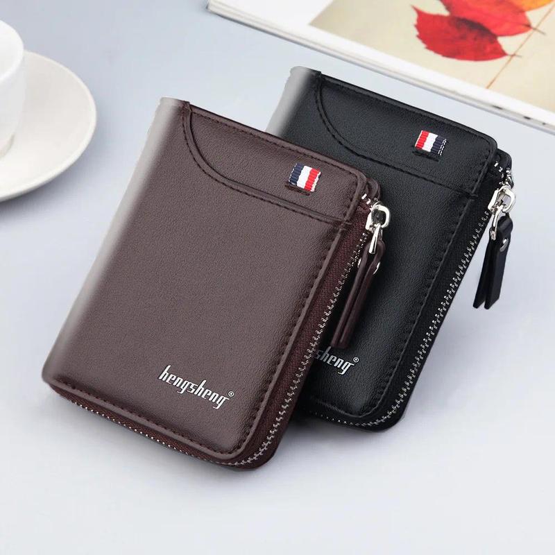 2024 New Men's Wallet Casual Carteras Short Wallet Men PU Leather Billetera Hombre Luxury Small Zipper Coins Bag Cartera Hombr