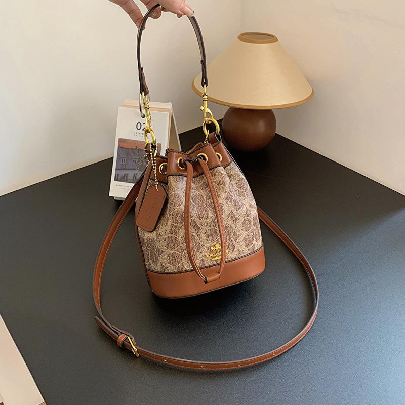 Bucket bags bucket bag women's bag new women's bag fashion printed crossbody bag bucket bag high-grade all-match shoulder bag