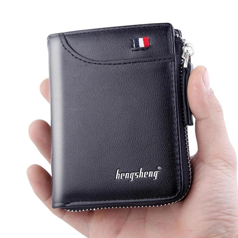 2024 New Men's Wallet Casual Carteras Short Wallet Men PU Leather Billetera Hombre Luxury Small Zipper Coins Bag Cartera Hombr