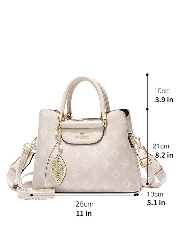 Women's Fashionable All Over Print Handbag & Clutch & Wallet, Casual Versatile Bag Set for Daily Used, Trendy High-quality Daily Commuting Bag