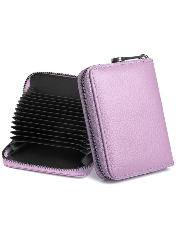 Solid Color Zipper Card Holder, with Multiple Cards Slots, Fashionable Women's Small Wallet for Daily Used, Casual Trendy Versatile High-quality Daily Wallet for Men