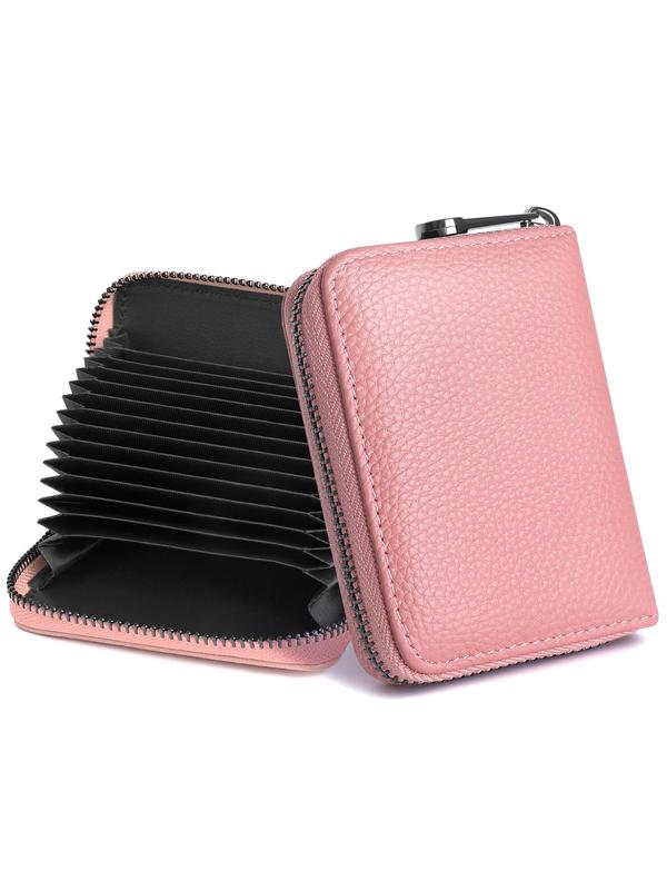 Solid Color Zipper Card Holder, with Multiple Cards Slots, Fashionable Women's Small Wallet for Daily Used, Casual Trendy Versatile High-quality Daily Wallet for Men