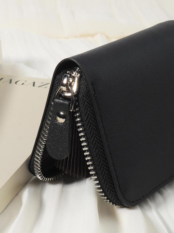 Women's  Solid Color Zipper Coin Purse, Simple Casual Multi-card Card Holder for Women & Girls, Stylish Wallet for Outdoors, Travel & Back to School