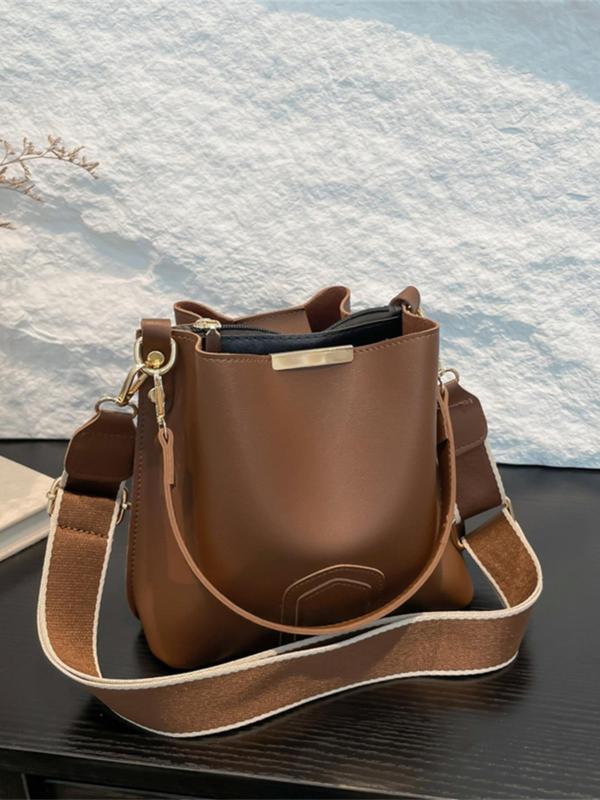 Women's Solid Color Shoulder Bag, Fashionable Versatile Crossbody Bag, Casual Versatile High-quality Daily Commuting Bag, Girl Shopping Bag