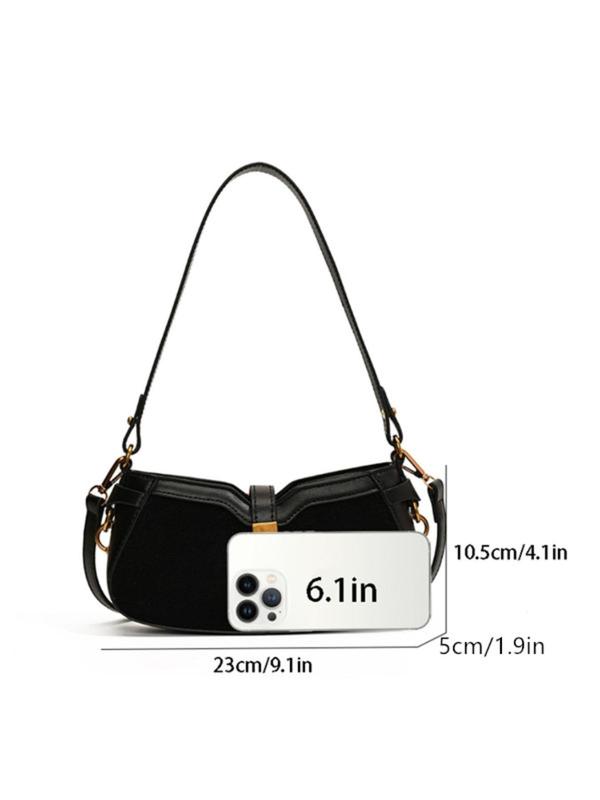 Women's Elegant Solid Color Suede Crossbody Bag, Fashionable Versatile Underarm Bag, Casual Trendy Versatile High-quality Daily Commuting Bag