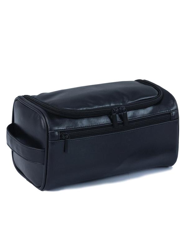 Solid Color Large Capacity Toiletry Bag, Portable Travel Cosmetic Storage Bag, Waterproof Toiletry Bag for Men & Women, Casual Trendy Versatile High-quality Daily Bag