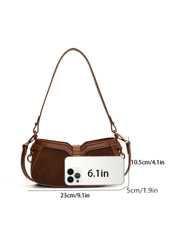 Women's Elegant Solid Color Suede Crossbody Bag, Fashionable Versatile Underarm Bag, Casual Trendy Versatile High-quality Daily Commuting Bag