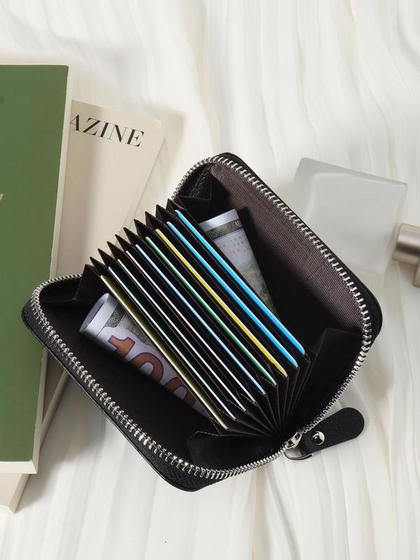 Women's  Solid Color Zipper Coin Purse, Simple Casual Multi-card Card Holder for Women & Girls, Stylish Wallet for Outdoors, Travel & Back to School