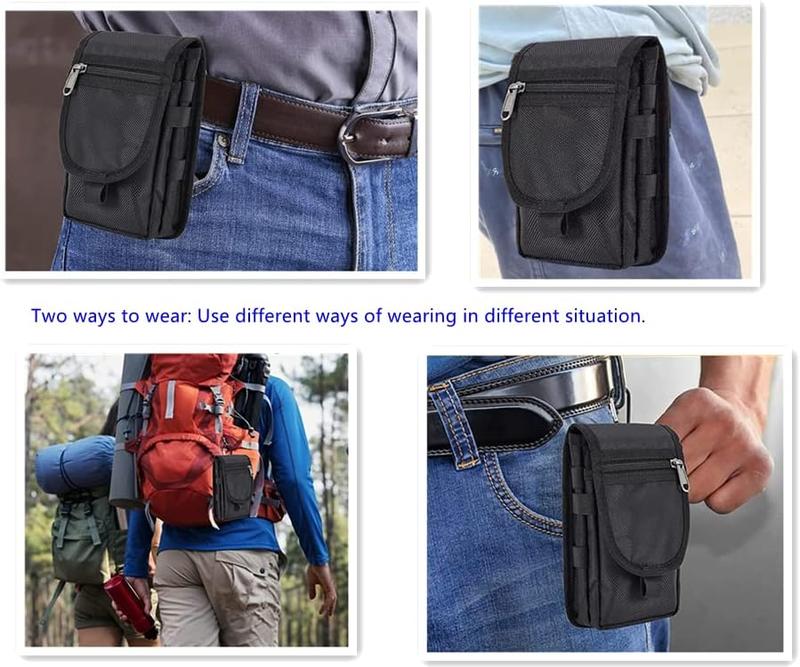 Dual Cell Phone Pouch Holsters for Men Belt, Multi-Purpose Phone Belt Pouch, Phone Case Tool Holder,  Phone Pouch Carrying Case, Men's  Pocket for Hiking,Rescue,Working