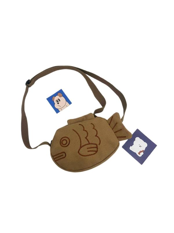 Women's Cute Cartoon Fish Design Crossbody Bag, 1 Count Novelty Crossbody Bag, Fashionable Crossbody Bag for Daily Use