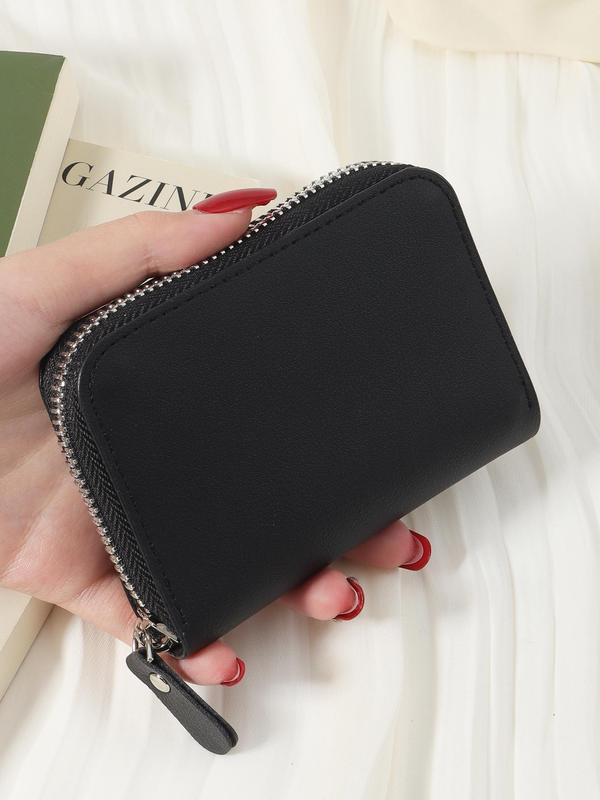 Women's  Solid Color Zipper Coin Purse, Simple Casual Multi-card Card Holder for Women & Girls, Stylish Wallet for Outdoors, Travel & Back to School