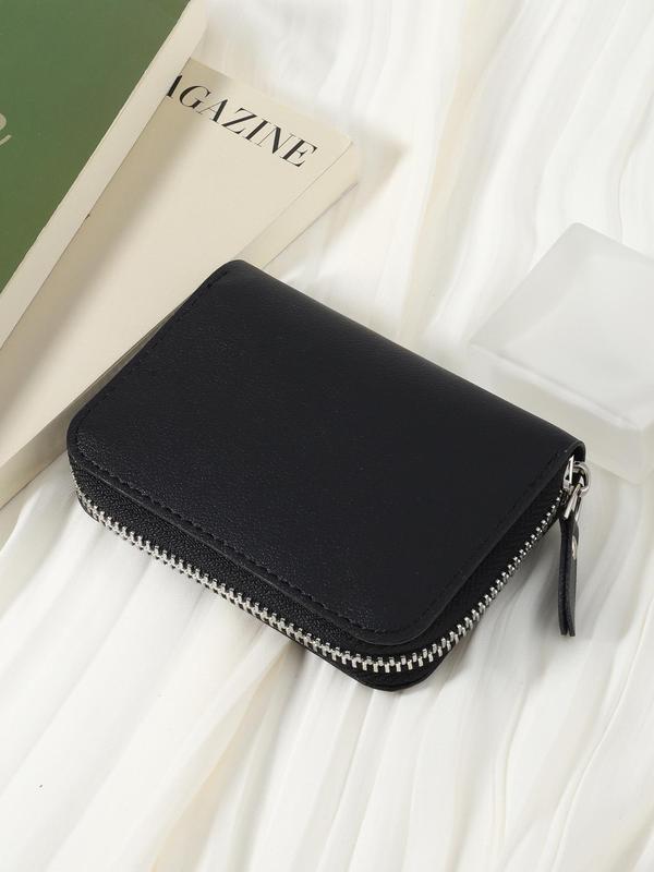 Women's  Solid Color Zipper Coin Purse, Simple Casual Multi-card Card Holder for Women & Girls, Stylish Wallet for Outdoors, Travel & Back to School