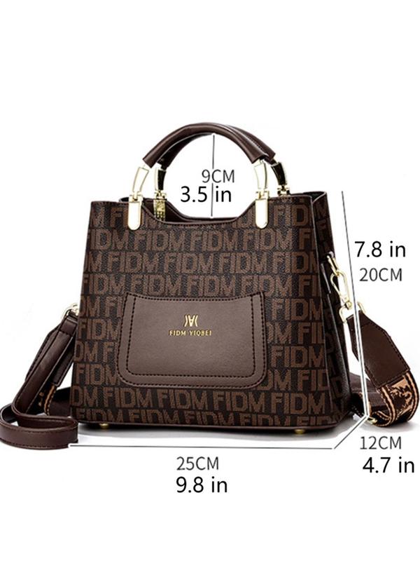 Women's Fashionable All Over Leaf Print Handbag & Card Bag & Wristlet, Casual Versatile Bag Set for Women, Trendy High-quality Daily Commuting Bag Set