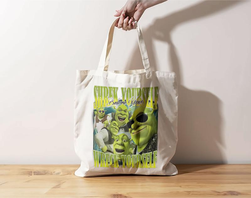 SHREK - Shrek Funny Tote Bag, Shrek Yourself Before You Wreck Yourself