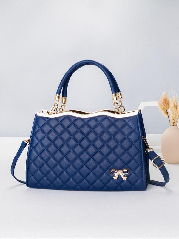 Women's Elegant Quilted Handbag, Fashionable Solid Color Shoulder Bag for Daily Used, Casual Trendy Versatile High-quality Daily Commuting Bag