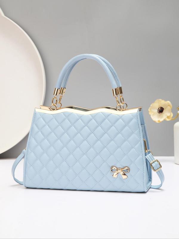 Women's Elegant Quilted Handbag, Fashionable Solid Color Shoulder Bag for Daily Used, Casual Trendy Versatile High-quality Daily Commuting Bag