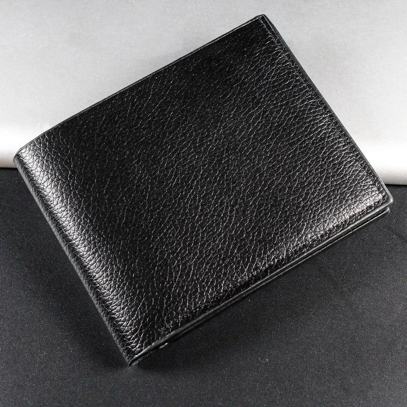 Men's Wallet Genuine Leather Men Wallets Premium Product Real Cowhide Wallets for Man Short Black Walet Portefeuille Homme