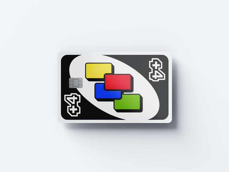 Draw Four Card - Credit Card Cover Credit Card Skin