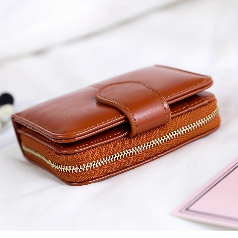 Vintage PU Leather Women's Wallet, Durable Mini Women's Small Short Wallet, Minimalist Wallet for Women & Girl