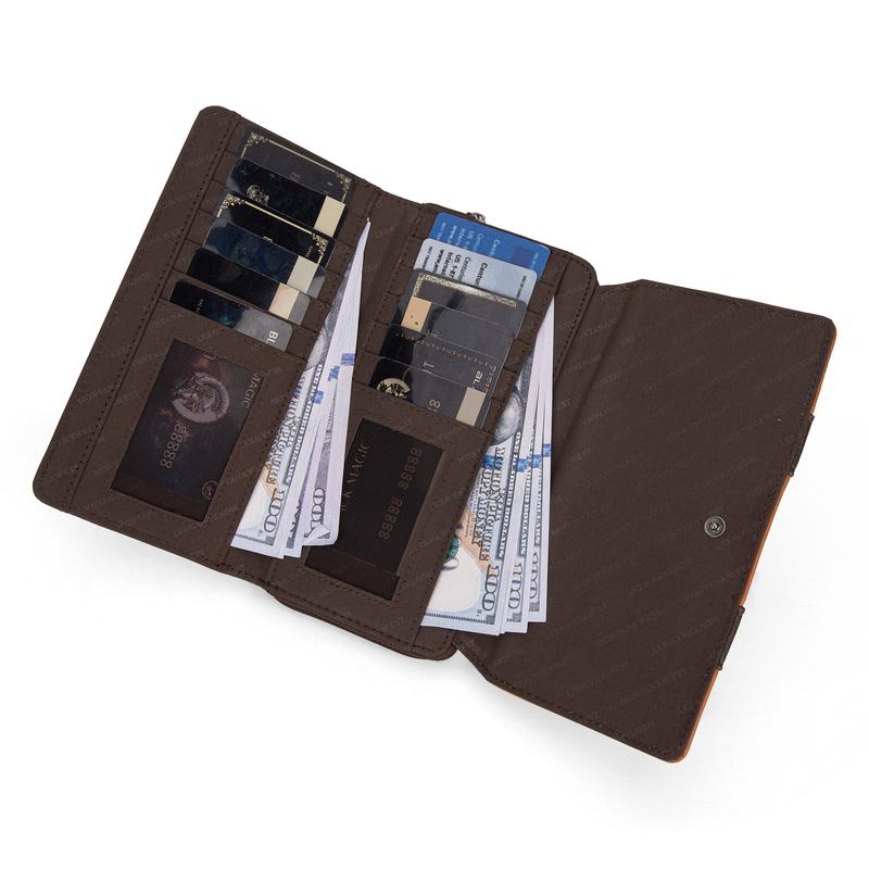 Montana West Embroidered Snap-enclosed Wallet Trifold Credit Card Holder Casual Versatile