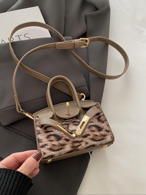 Women's Fashion Leopard Print Handbag, Casual PU Leather Shoulder Bag for Daily Used, Trendy Versatile High-quality Daily Commuting Bag, Girl Shopping Bag