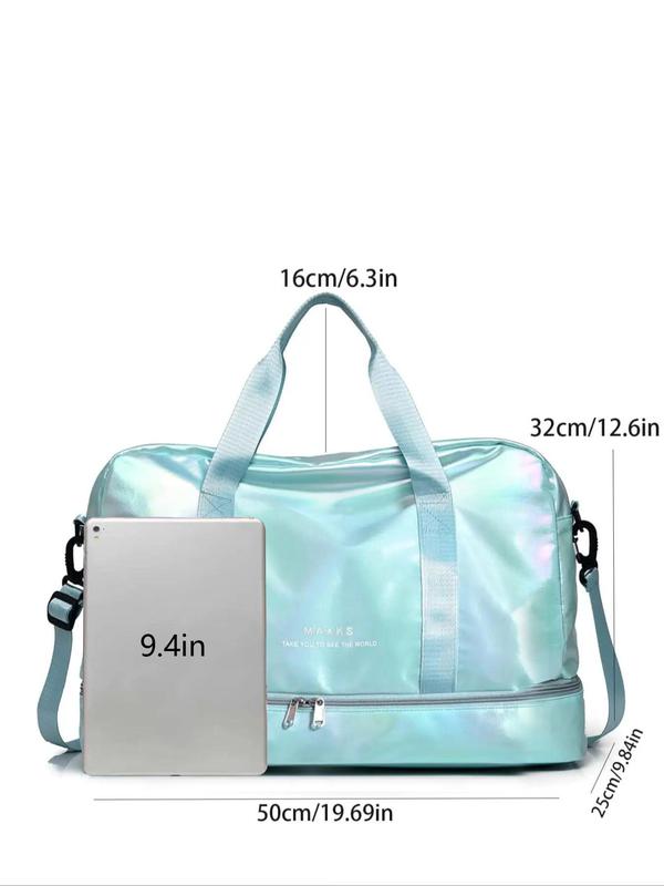 Unisex Minimalist Casual Plain Color Travel Bag, Lightweight Large Capacity Waterproof Duffel Bag, Portable Multi-functional Travel Bag for Women & Men