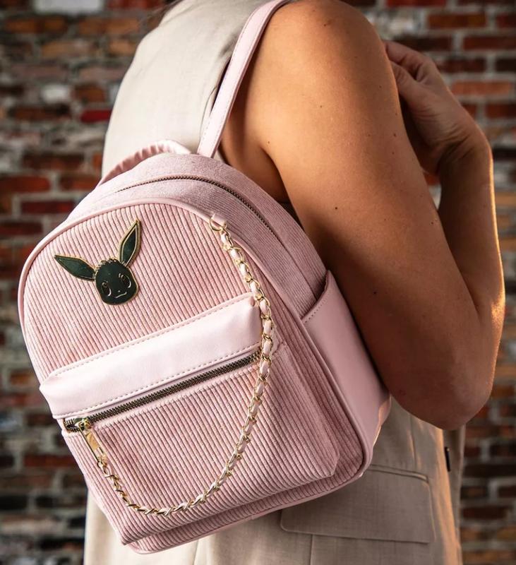 Pokemon Mini Backpack - Pink Corduroy Eevee