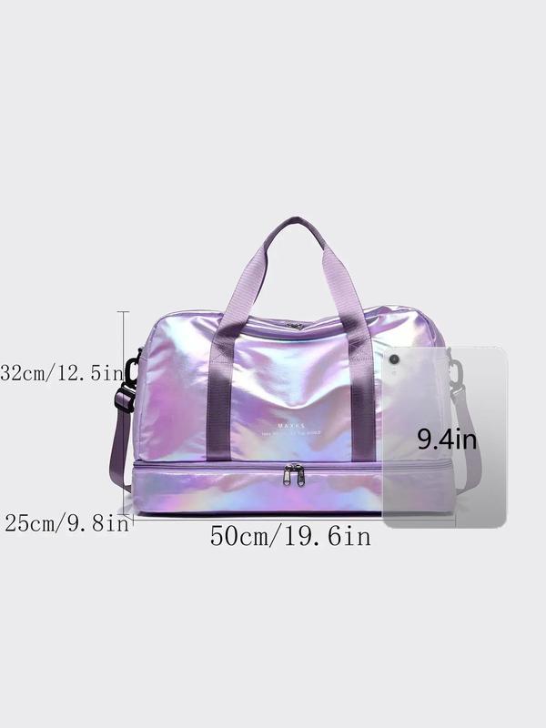 Unisex Minimalist Casual Plain Color Travel Bag, Lightweight Large Capacity Waterproof Duffel Bag, Portable Multi-functional Travel Bag for Women & Men