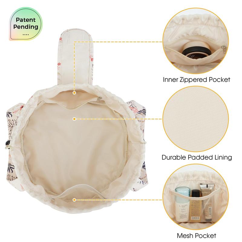 Barrel Drawstring Makeup Bag Large Cosmetic Bag Make up Bags Toiletry Organizer for Women