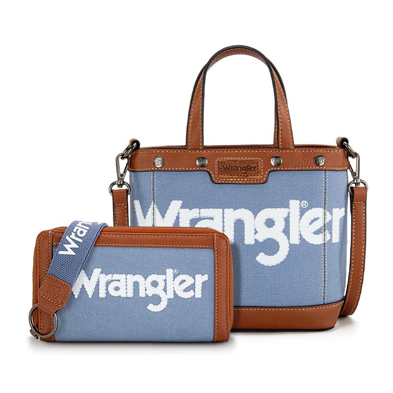 Wrangler Canvas Tote Bag & Crossbody Bag with Top Handle & Clutch Bag Set