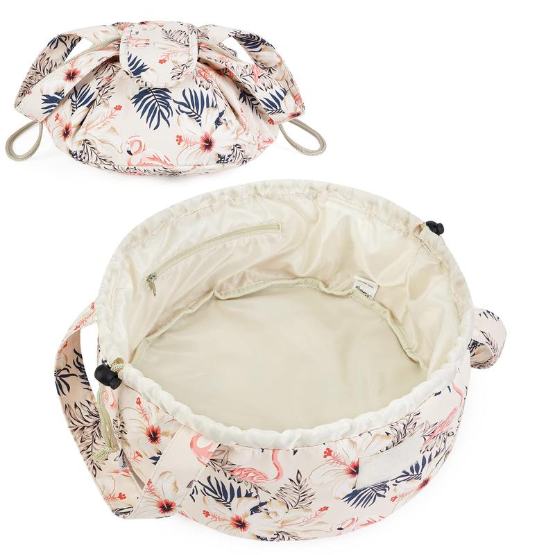 Barrel Drawstring Makeup Bag Large Cosmetic Bag Make up Bags Toiletry Organizer for Women